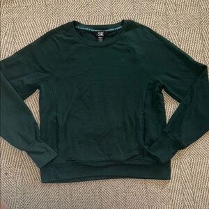 Athleta Girl Green Crewneck Sweater Soft Cotton Blend